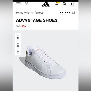 Adidas white sneaker rose gold back ADVANTAGE SHOES with cloudfoam